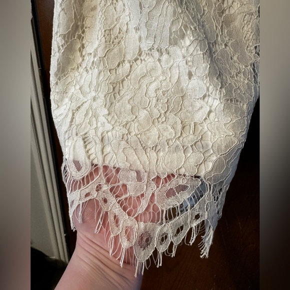 White Lace Off-the-Shoulder Blouse - Picture 3 of 3